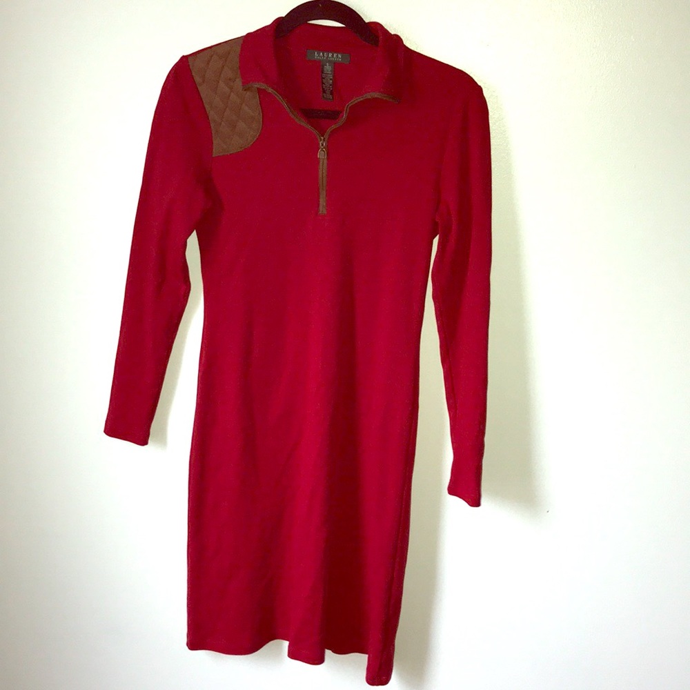 Lauren Ralph Lauren long sleeve cotton red dress
